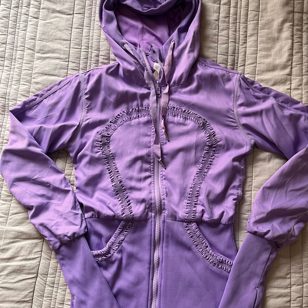 lululemon athletica Lavender Hooded Zip Bomber Jacket